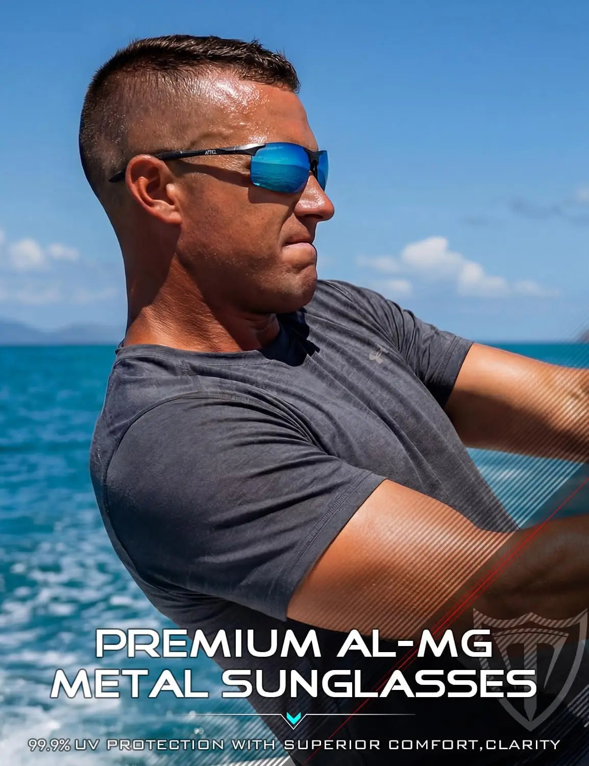 Polarized Sports Sunglasses for Men: UV Protection, Anti-Glare, Lightweight Wrap-Around Design for Driving, Fishing, Golf
