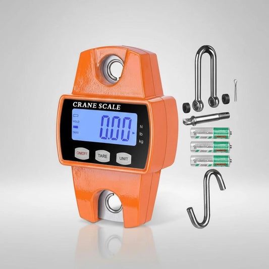 660lb Digital Hanging Scale with Cast Aluminum Case Handheld 300Kg Mini Crane Scale with Hooks for Farm Hunting Fishing Outdoor
