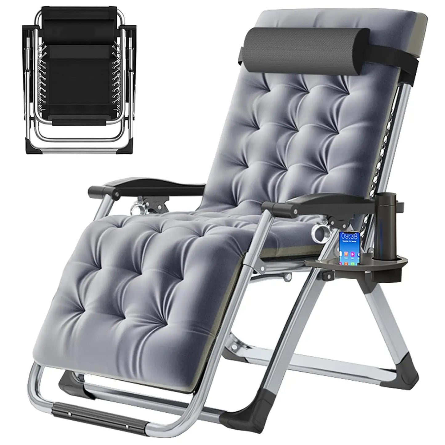 Zero Gravity Chair,Premium Outdoor Lawn Folding Lounge Chairs,Sturdy Adjustable Reclining Patio Chairs with, Customized