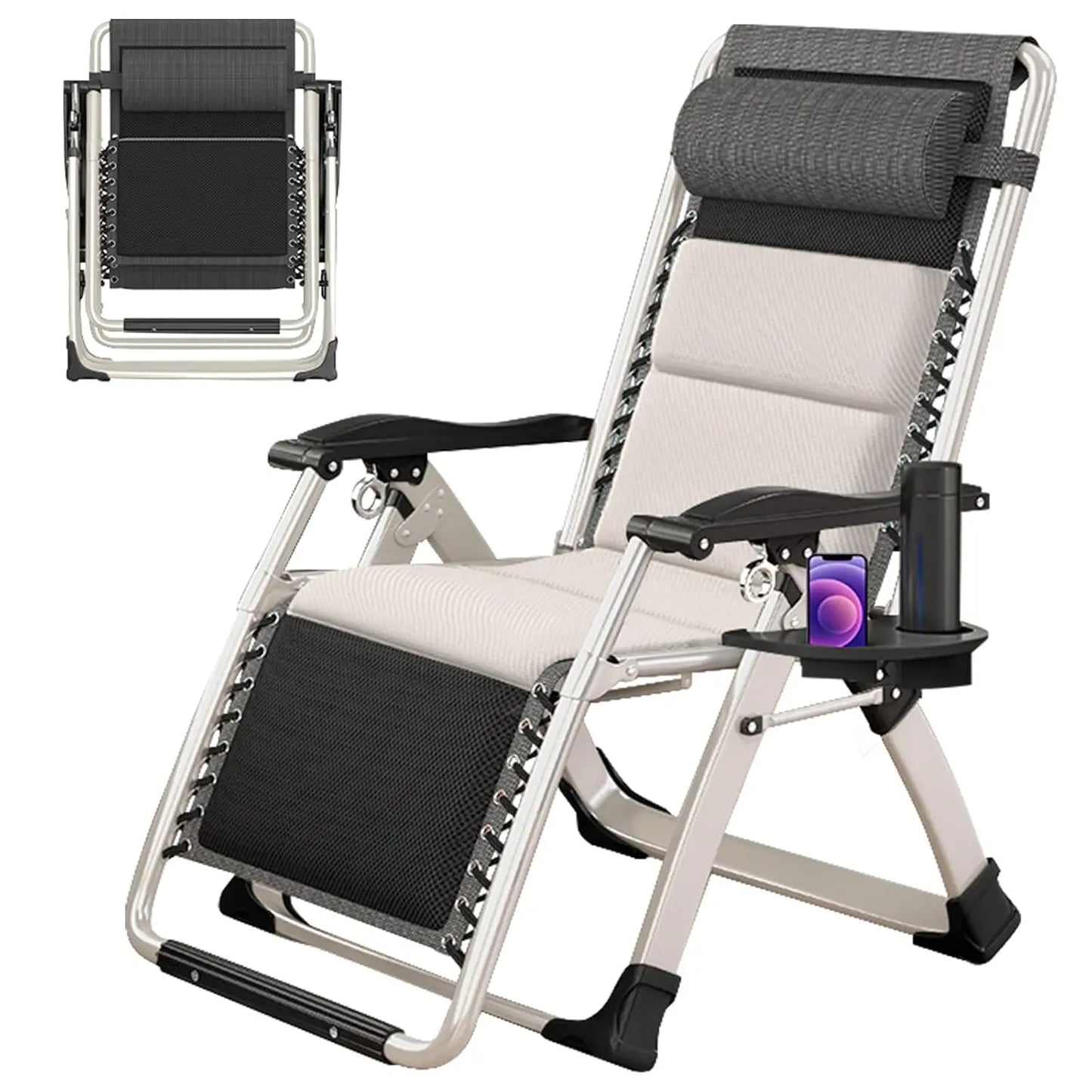 Zero Gravity Chair,Premium Outdoor Lawn Folding Lounge Chairs,Sturdy Adjustable Reclining Patio Chairs with, Customized