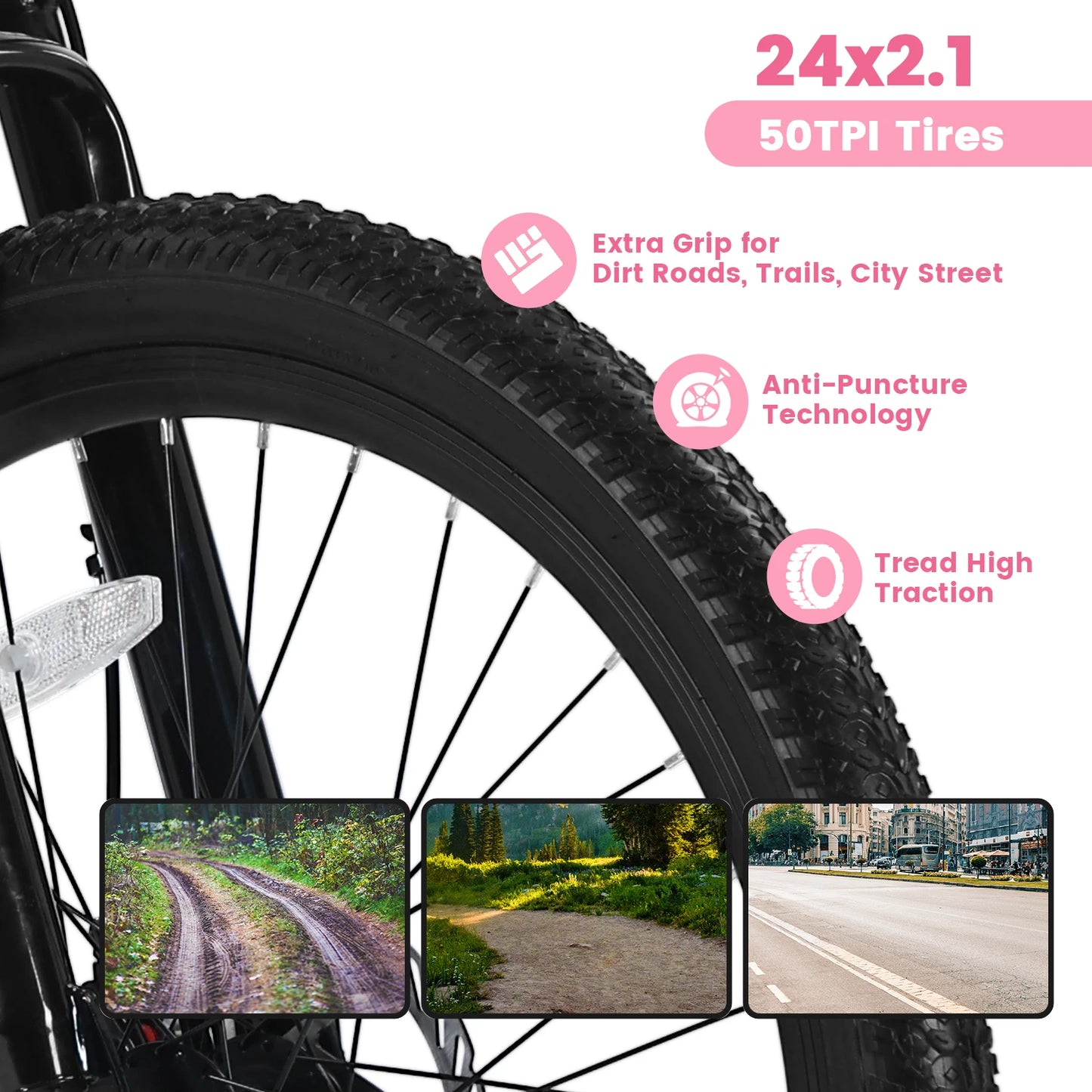 Ecarpat Womens Mountain Bike 21 Speed Steel Front Suspension Disc