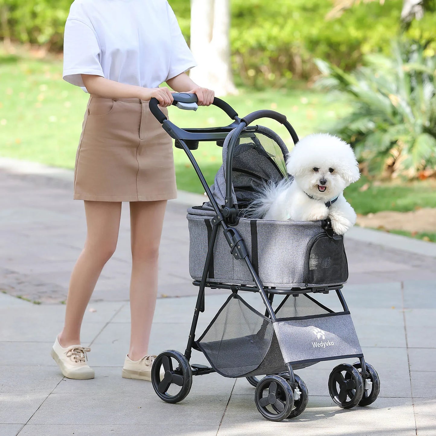 3-In-1 Pet Stroller With Removable Carrier All-Terrain Waterproof