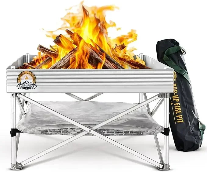 Portable Outdoor Fire Pit for Camping and Backyard Use with Heat Protection