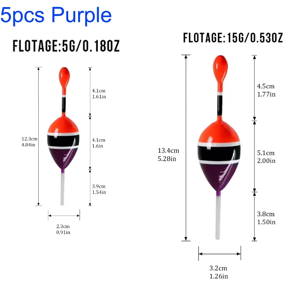 5pcs Fishing Float Slip Bobbers Balsa Wood Fishing Buoys 5g 15g Floatage Freshwater Sea Fishing Floats Bobber For Carp
