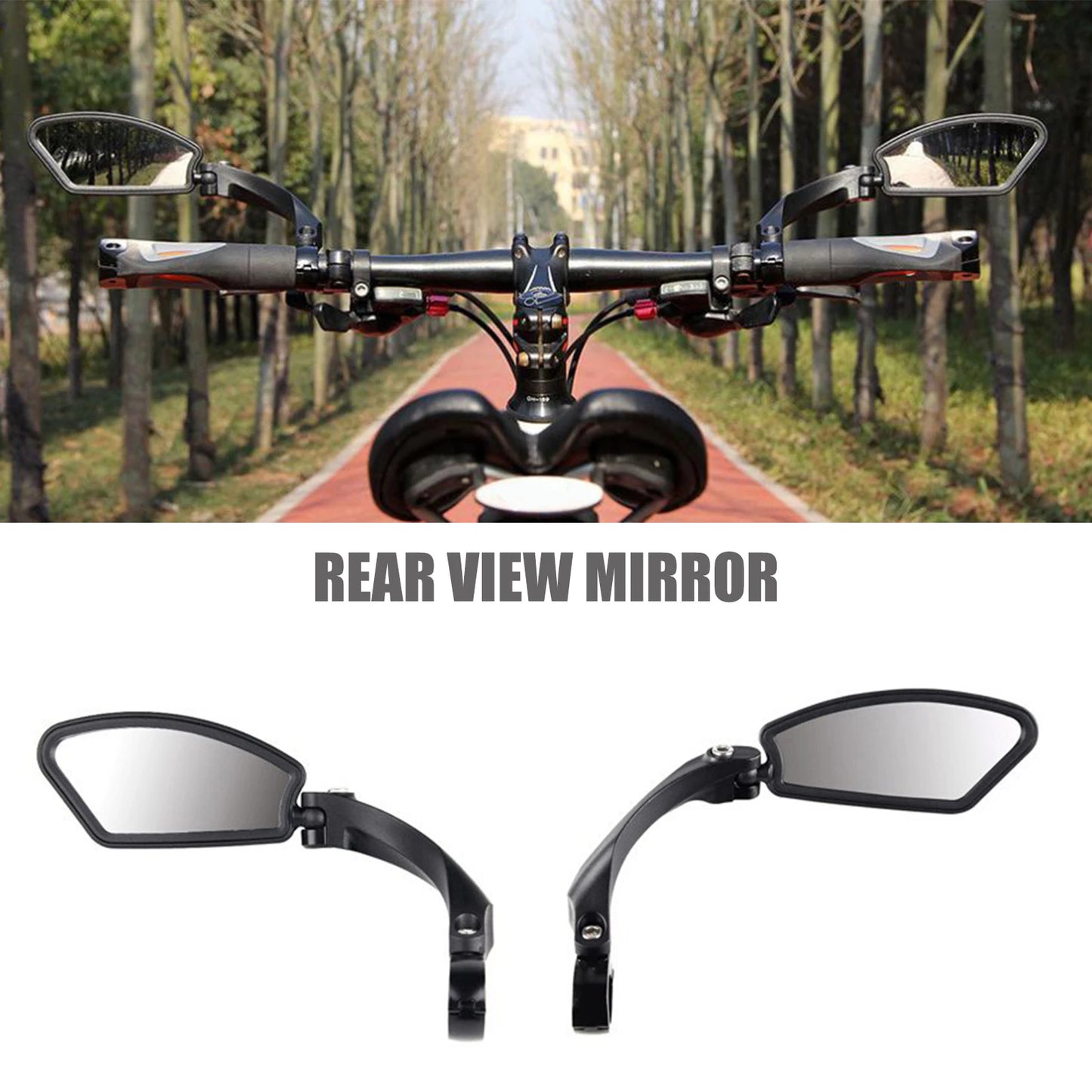 Bicycle Rearview Mirror Right/Left Wide Range Rearview Mirror HD Glass Lens Adjustable Angle Reflector Cycling Wide Range Mirror