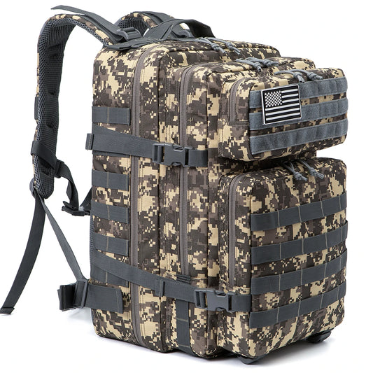 45L Tactical Fishing Backpack Large 3 Day Outdoor Rucksack Hiking Camping Hunting Gear Bag Travel Pack for Outdoor Sport