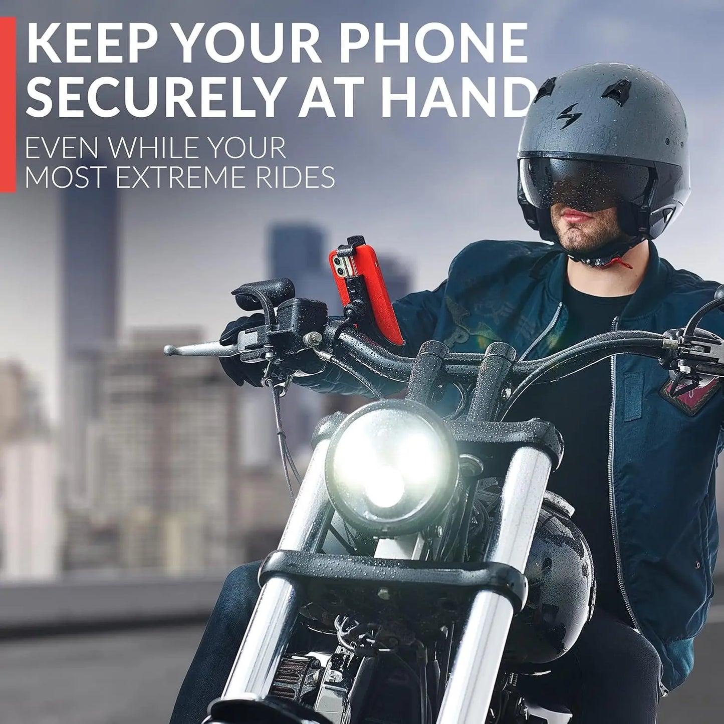 Secure One-Handed Bike Phone Mount for All Smartphones - Adjustable, Stress-Resistant Holder for Bicycles and Motorcycles