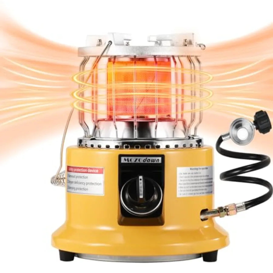 2 in 1 Propane Heater Stove 13000 BTU Portable with Handle for Patio Camping Tent Ice Fishing Garage Black