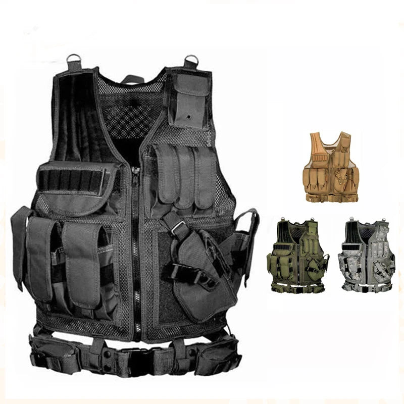 Molle Tactical Vest Adjustable For Security Airsoft CS War Games