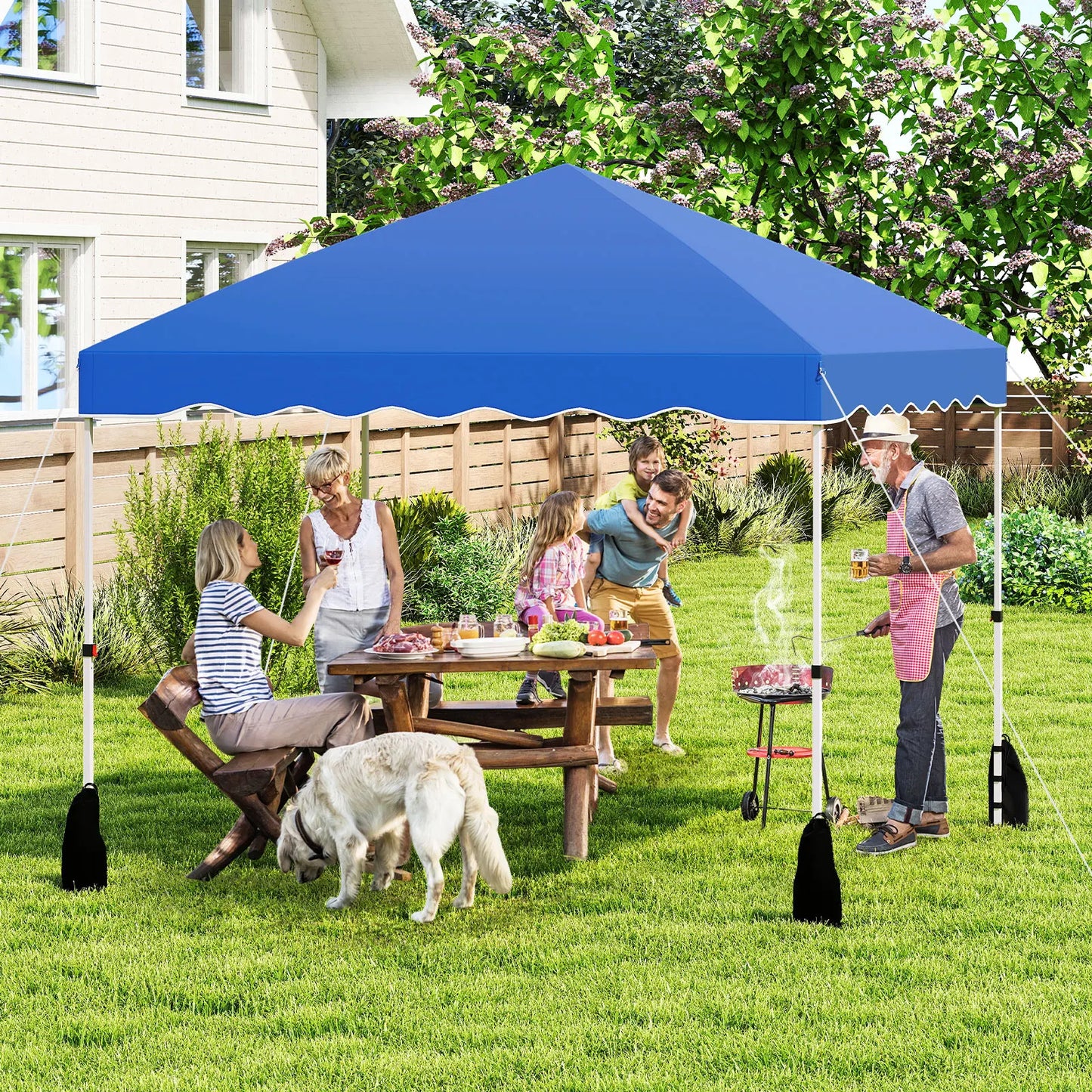 HOMASIS Pop Up Canopy Tent With Wheeled Bag Portable Shelter