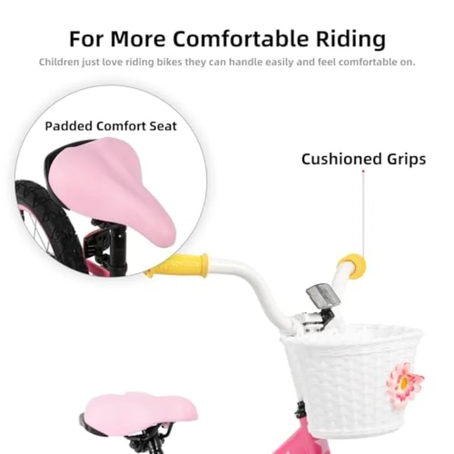 OLOEY Girls Bike With Training Wheels For Kids