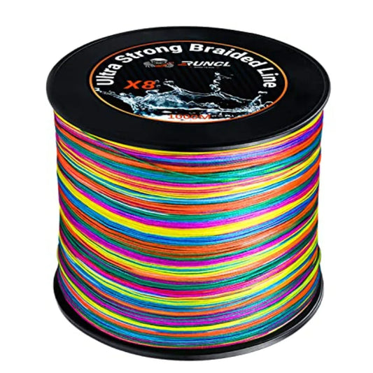 Braided Fishing Line, 8-Strand, High Visibility, Abrasion Resistant, 328 Yds