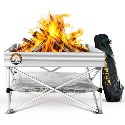 Portable Outdoor Fire Pit for Camping and Backyard Use with Heat Protection