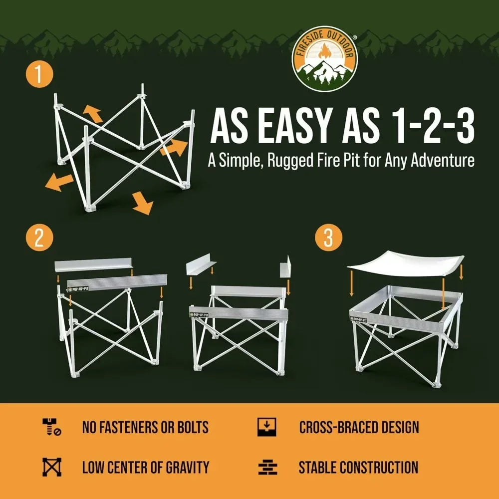 Portable Outdoor Fire Pit for Camping and Backyard Use with Heat Protection
