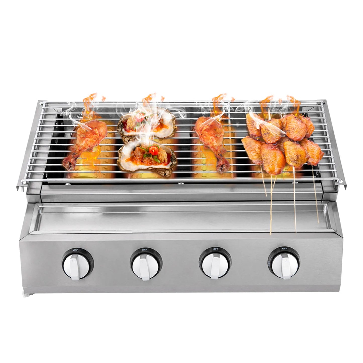 Gas BBQ Grill Stainless Steel Four Burner For Outdoor Cooking