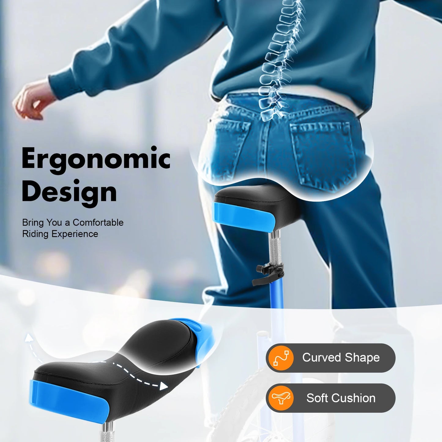 Outdoor Wheel Unicycle, Height Adjustable One-Wheel Balance Bike