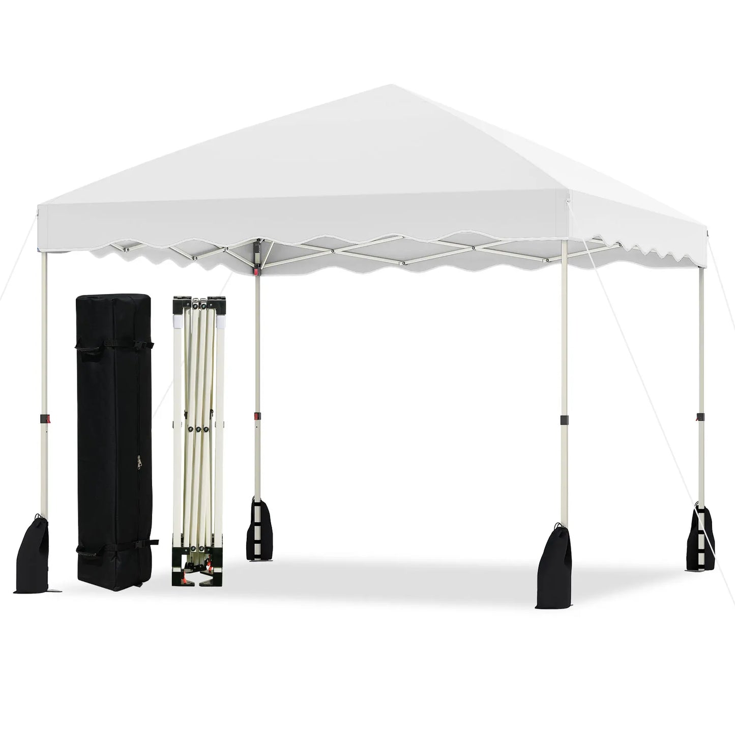 HOMASIS Pop Up Canopy Tent With Wheeled Bag Portable Shelter
