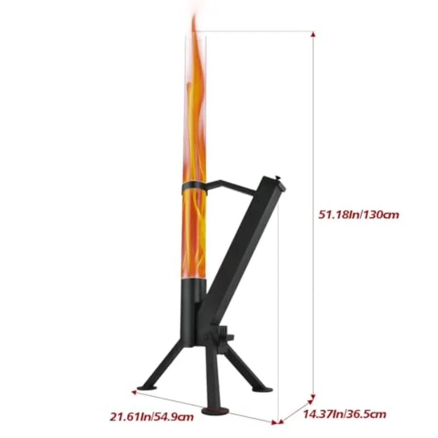 Portable Wood Pellet Fire Pit for Outdoor Backyard Patio Painted Stainless Steel Rocket Stove Matte Black Finish Efficient Heat
