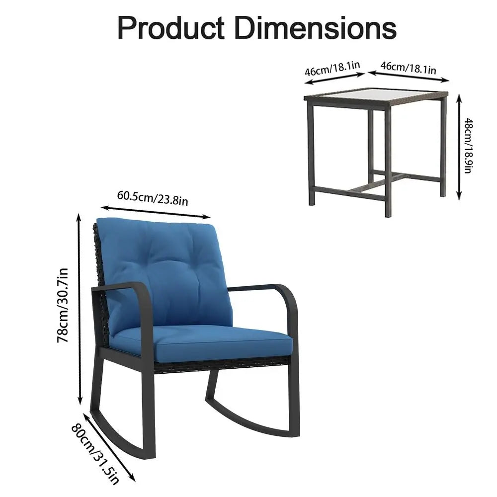 Piece Rocking Bistro Patio Set, Outdoor Rocking Chair, Outdoor Bistro Sets Wicker Patio Furniture Rocking Chairs Sectional Couc