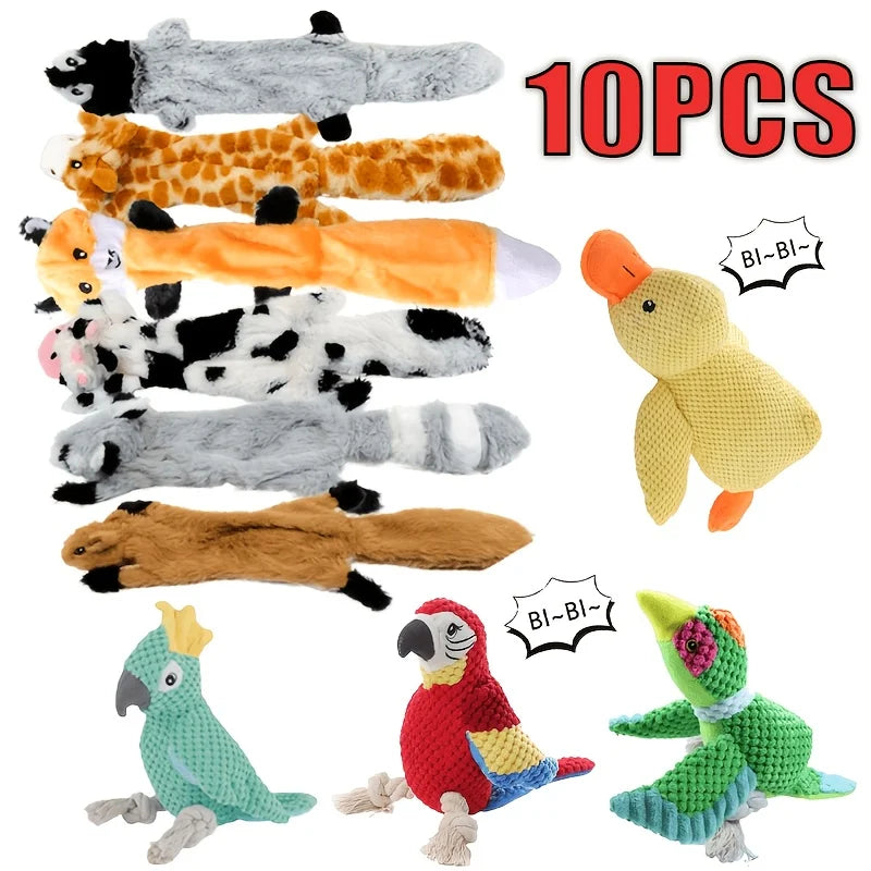 2026 Durable Crinkle Squeaky Pet Toys Gift Set - Plush Stuffless Toys For Small, Medium, Large Dogs, Teething-Friendly For Aggressive Chewers, Stimulating Puppy Toys For Boredom, Interactive Play, And Mental Stimulation, Rand