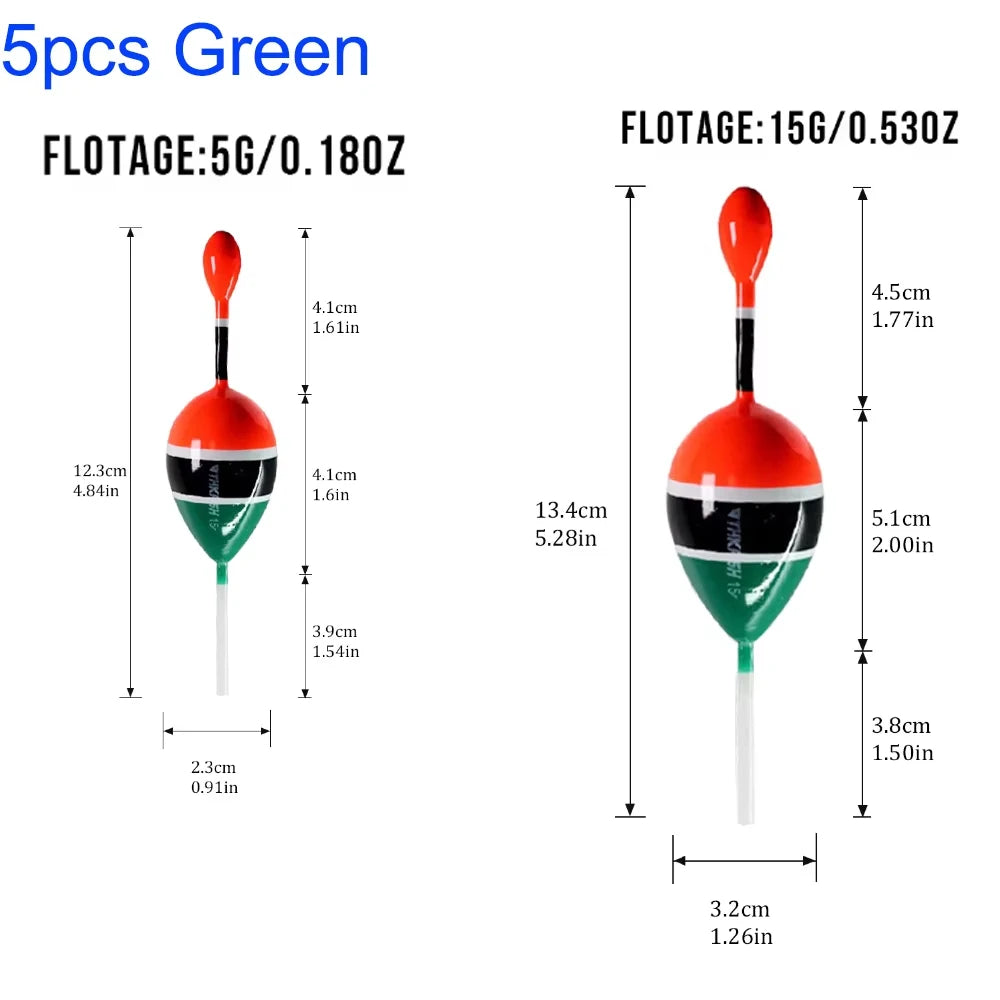 5pcs Fishing Float Slip Bobbers Balsa Wood Fishing Buoys 5g 15g Floatage Freshwater Sea Fishing Floats Bobber For Carp
