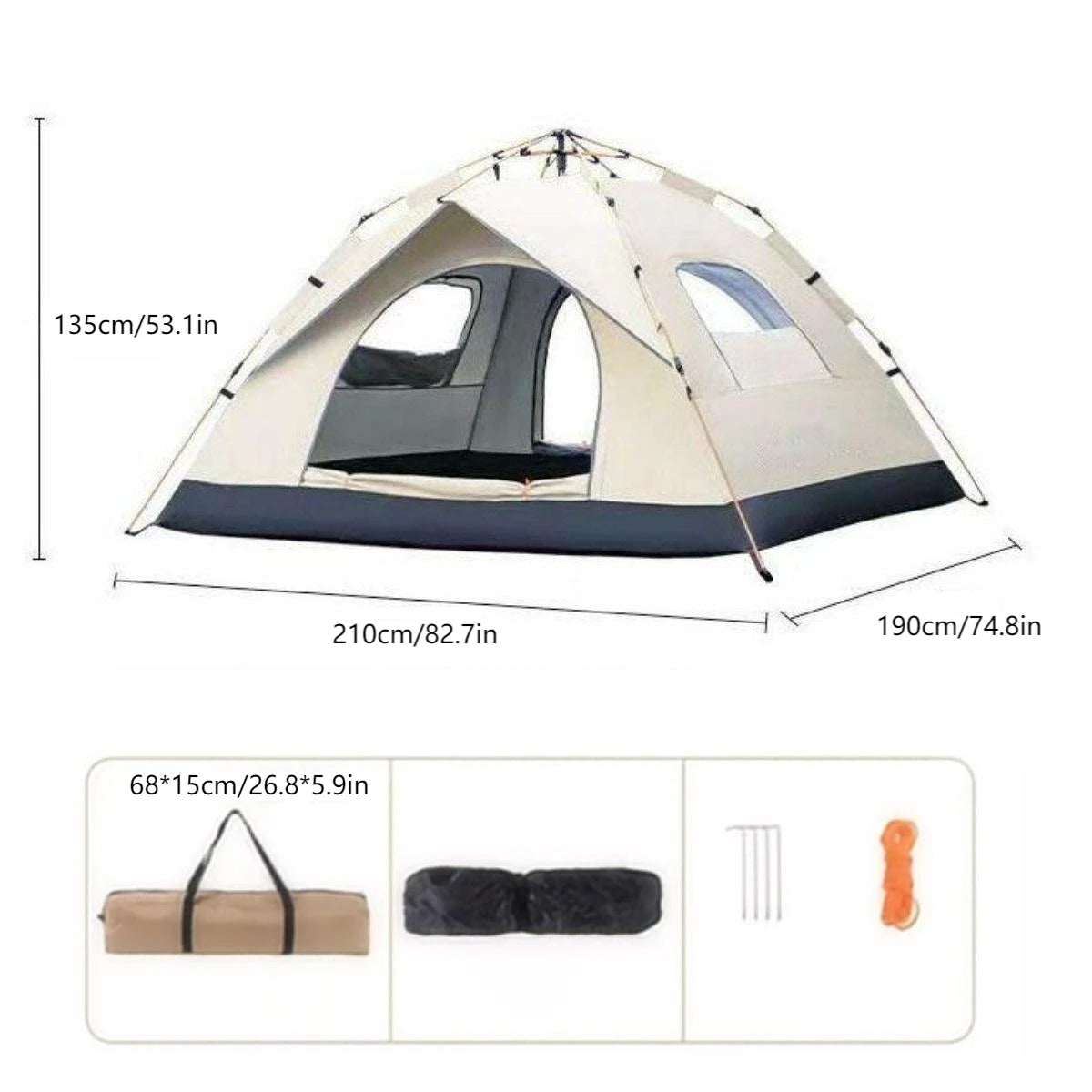 Pakicetus Quick Automatic Opening Outdoor Shelter Sunshade Tent Waterproof