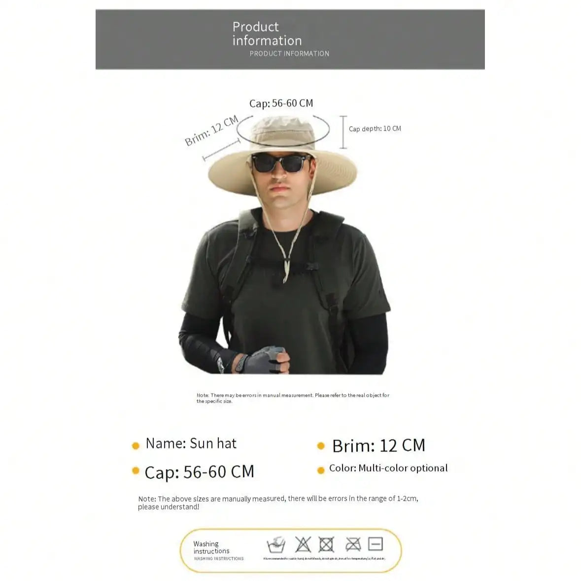 Men's Solar-Powered Cooling Fishing Hat with Fan UV Protection Wide Brim Adjustable Breathable Sun Hat for Outdoor Activities