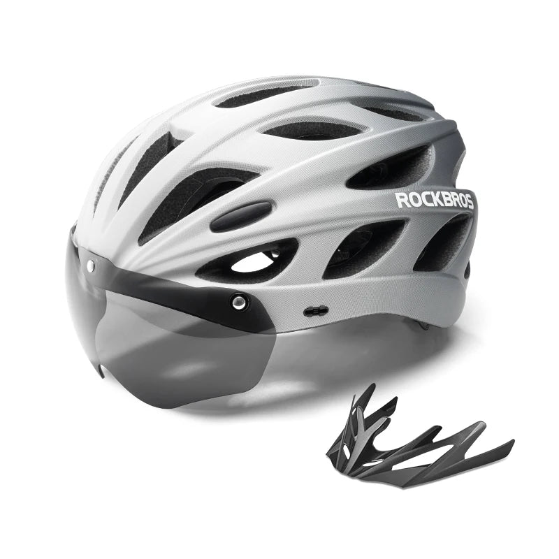 ROCKBROS Cycling Helmet High Strength Lightweight Breathable Helmet With Goggles Safety Head Protection Men MTB Road Bike Helmet
