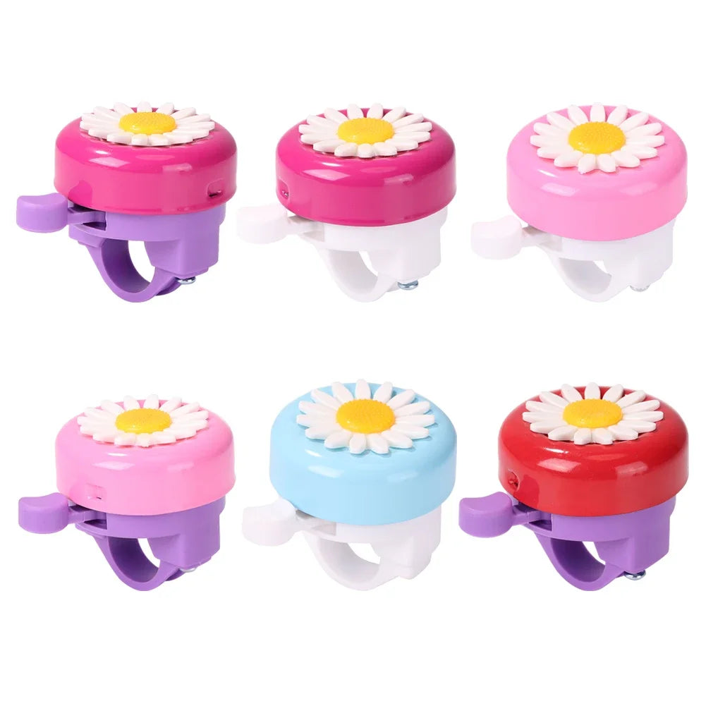 Kids Bicycle Bell Handlebars Boys Girls Cycling Ring Riding Alarm Horns Bike Daisy Flower Safety Warning Cycling Accessories