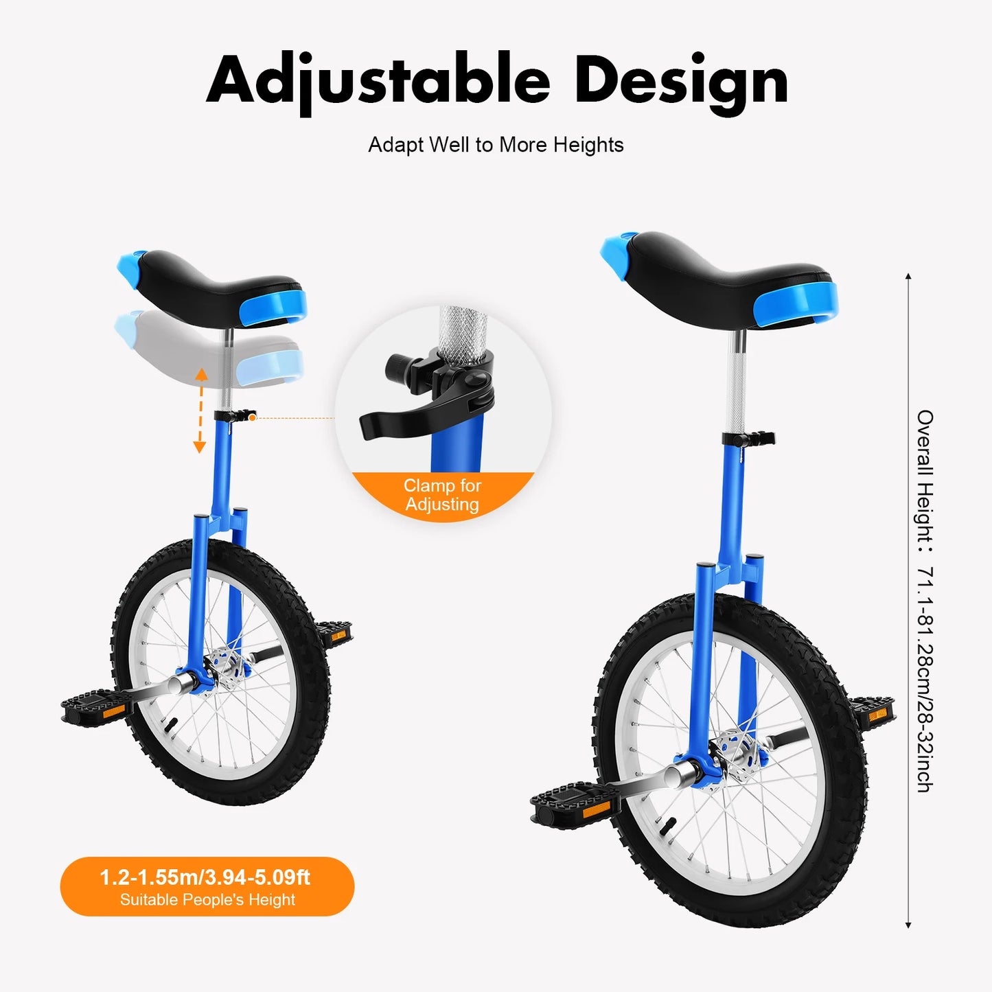 Outdoor Wheel Unicycle, Height Adjustable One-Wheel Balance Bike