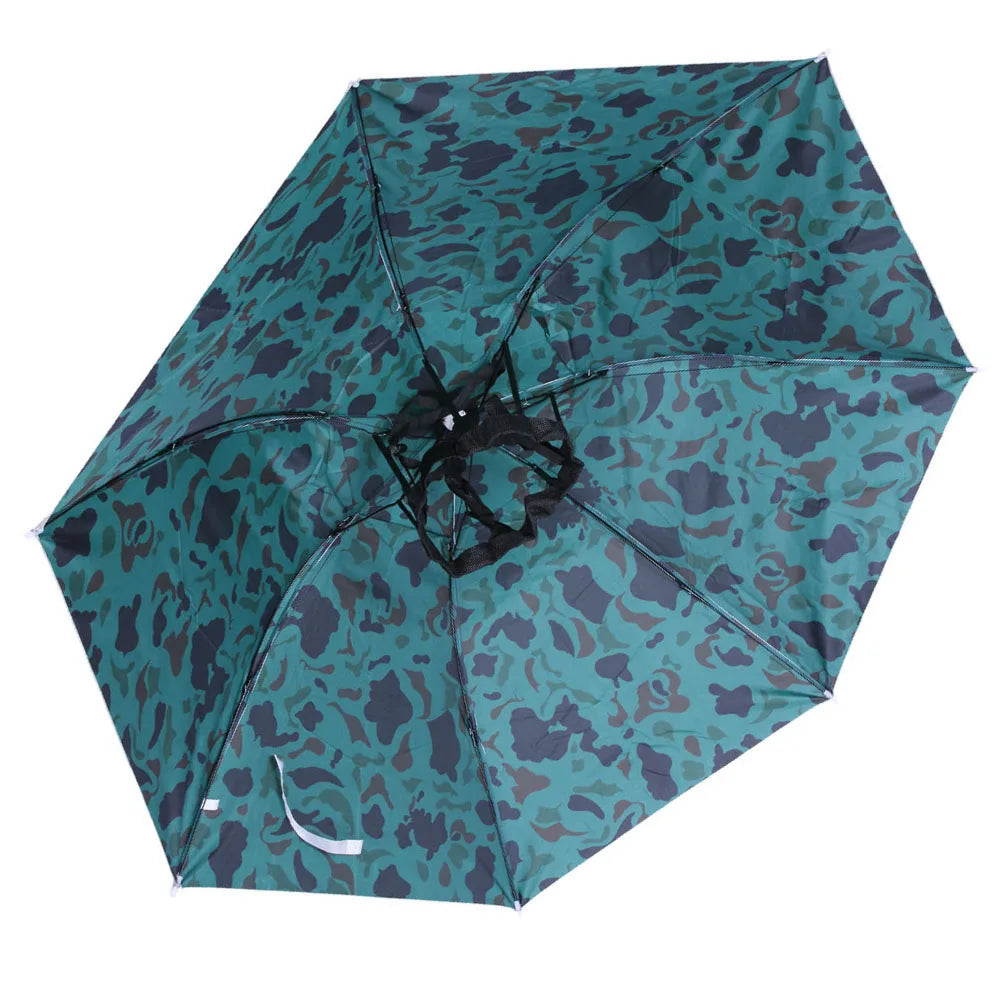 55/69/77/95cm Outdoor Fishing Caps Rain Umbrella Hat Foldable Fishing Sunshade Headwear Cap Waterproof Camping Beach Fishing Hat