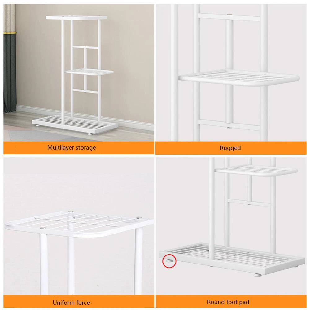 7/8 Tiers Garden Plant Stand, Metal Tiered Shelf Potted Plant Holder Flower Display Rack for Balcony Patio Indoor Outdoor Decor